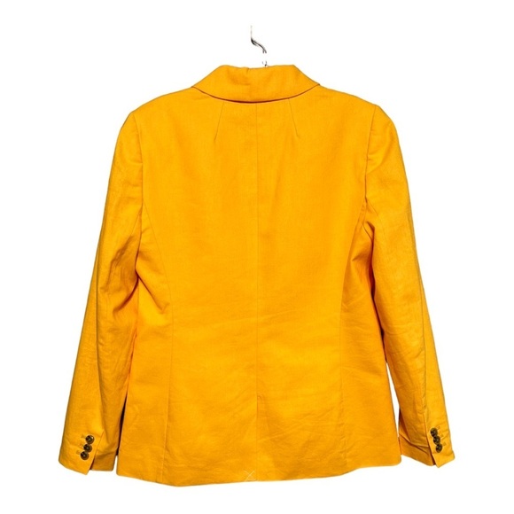 J.Crew Holland One-Button Linen Cotton Blazer Saffron Modern Classic Summer Prep - Picture 2 of 10